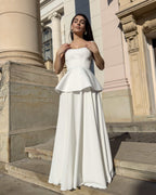 Wedding dress with detachable peplum