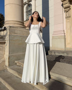 Wedding dress with detachable peplum