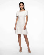 Short white dress with sleeves