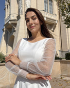 White midi dress for parties, civil weddings