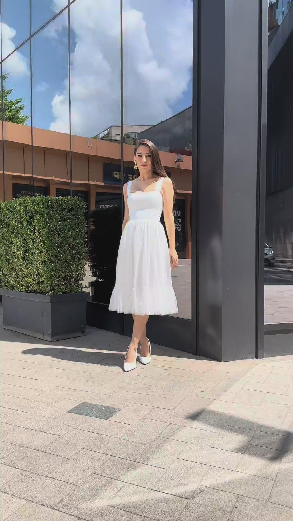 Elegant, refined midi civil wedding dress for your special day